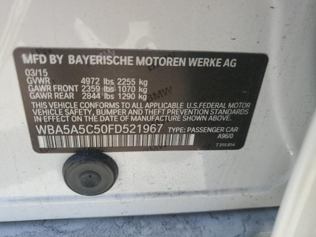 WBA5A5C50FD521967 - 2015 BMW 528 I WHITE photo 12