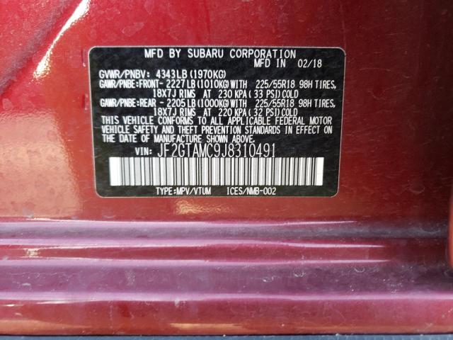 JF2GTAMC9J8310491 - 2018 SUBARU CROSSTREK LIMITED RED photo 14