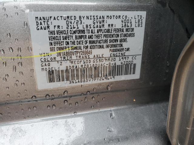 3N1AB8DV7PY269649 - 2023 NISSAN SENTRA SR GRAY photo 12