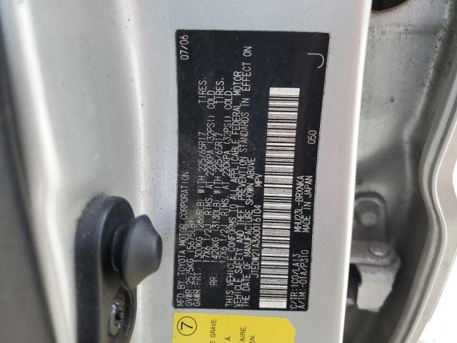 JTEDW21A360016104 - 2006 TOYOTA HIGHLANDER HYBRID SILVER photo 12