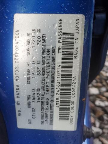 JM1BJ245631107141 - 2003 MAZDA PROTEGE PR5 蓝色 照片 12