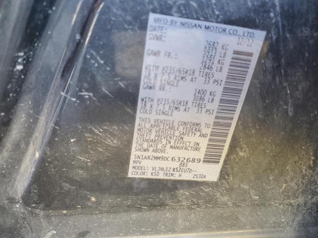 5N1AR2MM9DC632689 - 2013 NISSAN PATHFINDER S BLUE photo 12