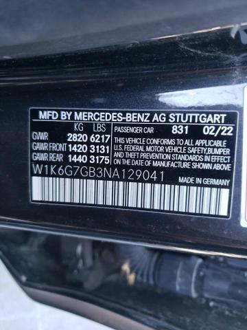 W1K6G7GB3NA129041 - 2022 MERCEDES-BENZ S 580 4MATIC GRAY photo 12