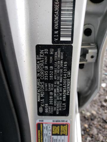 KNADM5A36E6410749 - 2014 KIA RIO LX SILVER photo 12