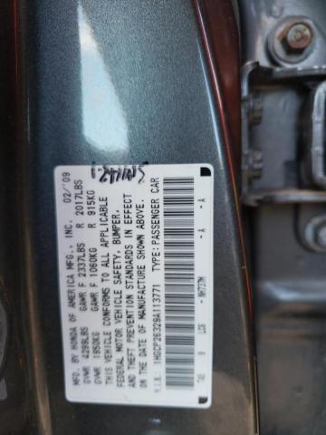 1HGCP26329A113771 - 2009 HONDA ACCORD LX GRAY photo 12