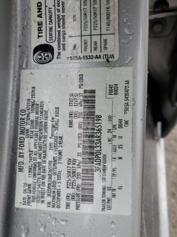 3FADP0L33AR365198 - 2010 FORD FUSION HYBRID SILVER photo 13