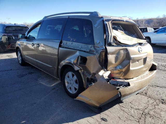 5N1BV28U54N303499 - 2004 NISSAN QUEST S GOLD photo 2