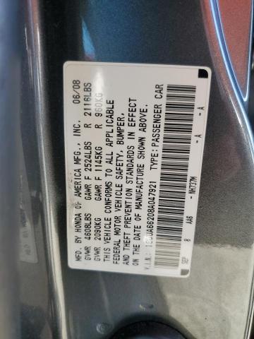 19UUA66208A047921 - 2008 ACURA TL GRAY photo 12