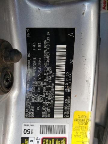 5TDDK3DC5FS102501 - 2015 TOYOTA SIENNA XLE SILVER photo 13