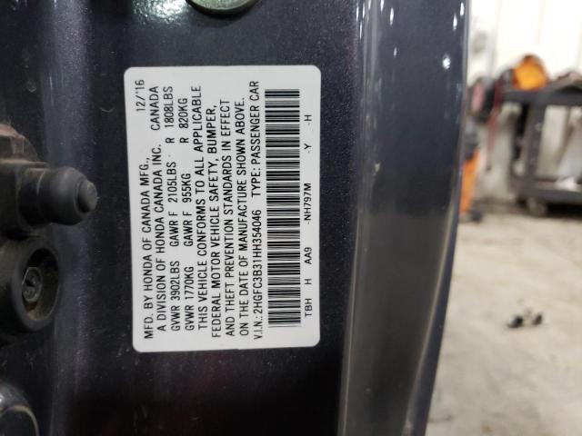 2HGFC3B31HH354046 - 2017 HONDA CIVIC EX GRAY photo 13