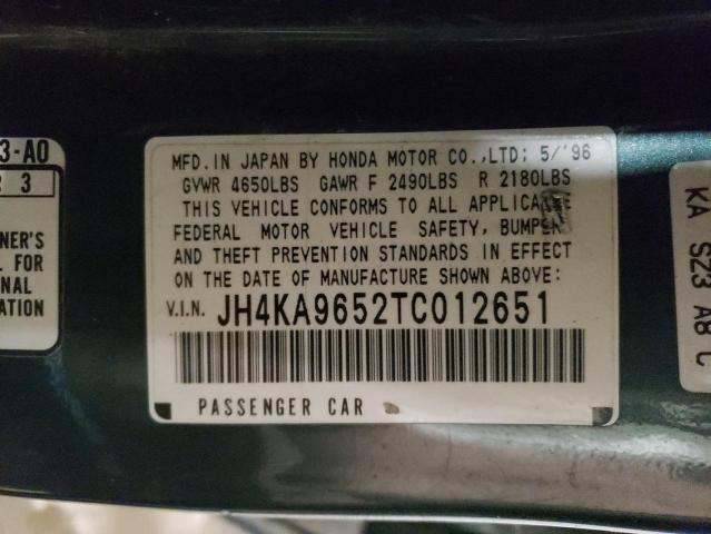 JH4KA9652TC012651 - 1996 ACURA 3.5RL TEAL photo 12