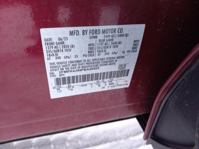 2FMPK4J99PBA45665 - 2023 FORD EDGE SEL RED photo 13