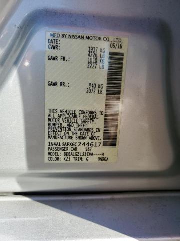 1N4AL3APXGC244617 - 2016 NISSAN ALTIMA 2.5 SILVER photo 13