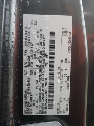 5LMCJ2C92HUL70900 - 2017 LINCOLN MKC SELECT 石墨色 照片 12