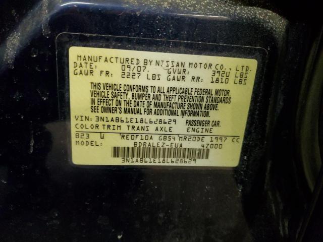 3N1AB61E18L628629 - 2008 NISSAN SENTRA 2.0 BLUE photo 13