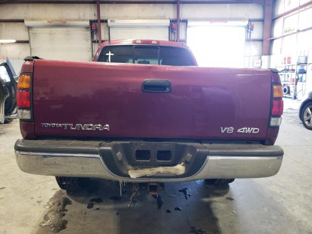 5TBBT4417YS004882 - 2000 TOYOTA TUNDRA ACCESS CAB ბურგუნდია ფოტო 6