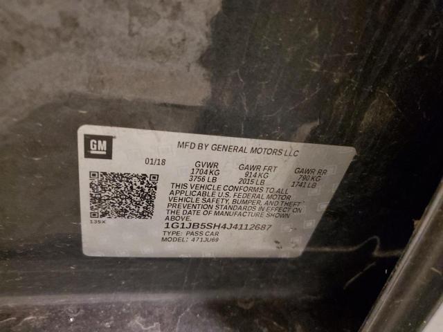 1G1JB5SH4J4112687 - 2018 CHEVROLET SONIC LS 灰色 照片 12