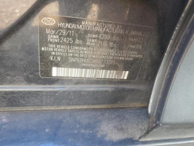 5NPEB4AC9BH273315 - 2011 HYUNDAI SONATA GLS BLUE photo 12