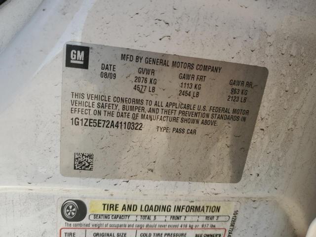 1G1ZE5E72A4110322 - 2010 CHEVROLET MALIBU LTZ თეთრი ფოტო 12