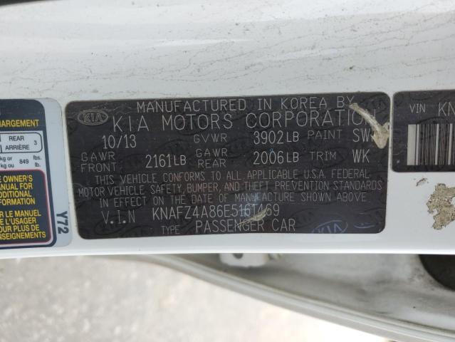 KNAFZ4A86E5161469 - 2014 KIA FORTE EX WHITE photo 12