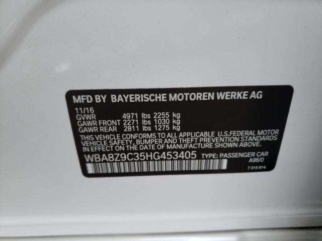 WBA8Z9C35HG453405 - 2017 BMW 330 XIGT WHITE photo 12