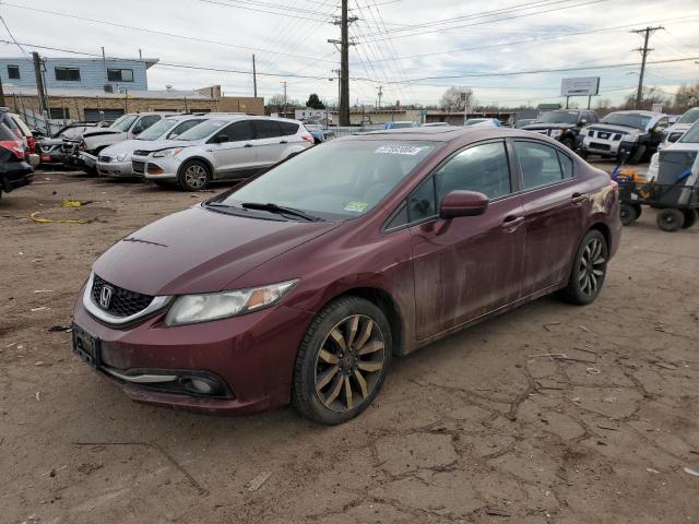 2HGFB2F98FH535945 - 2015 HONDA CIVIC EXL მუქწითელი ფოტო 1
