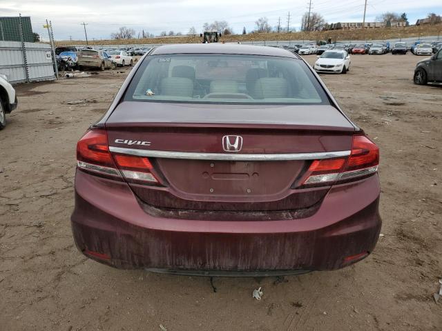 2HGFB2F98FH535945 - 2015 HONDA CIVIC EXL მუქწითელი ფოტო 6