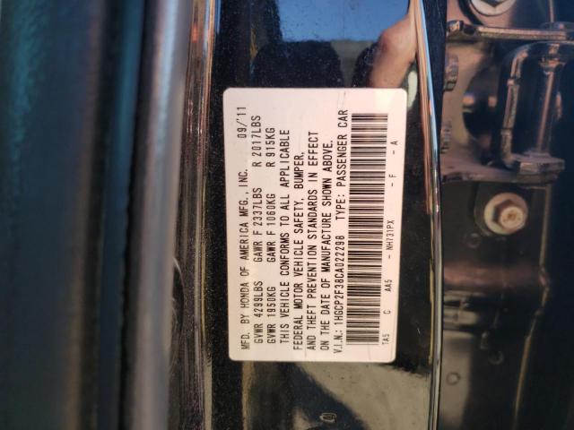 1HGCP2F38CA022298 - 2012 HONDA ACCORD LX BLACK photo 13