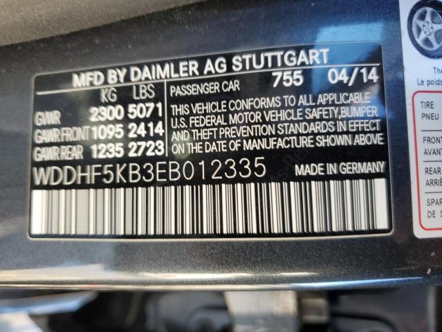 WDDHF5KB3EB012335 - 2014 MERCEDES-BENZ E 350 CHARCOAL photo 12