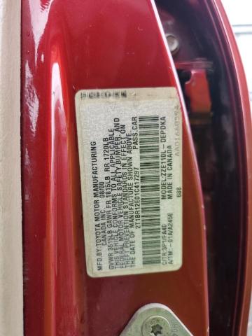 2T1BR12E01C417297 - 2001 TOYOTA COROLLA CE RED photo 12