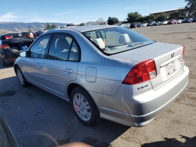 JHMES16535S004885 - 2005 HONDA CIVIC LX SILVER photo 2