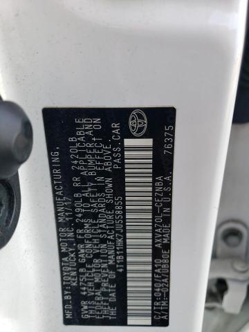 4T1B11HK7JU558855 - 2018 TOYOTA CAMRY L WHITE photo 12