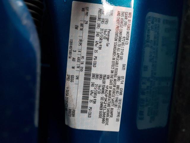 1FADP3K21EL366980 - 2014 FORD FOCUS SE Көк фото 12