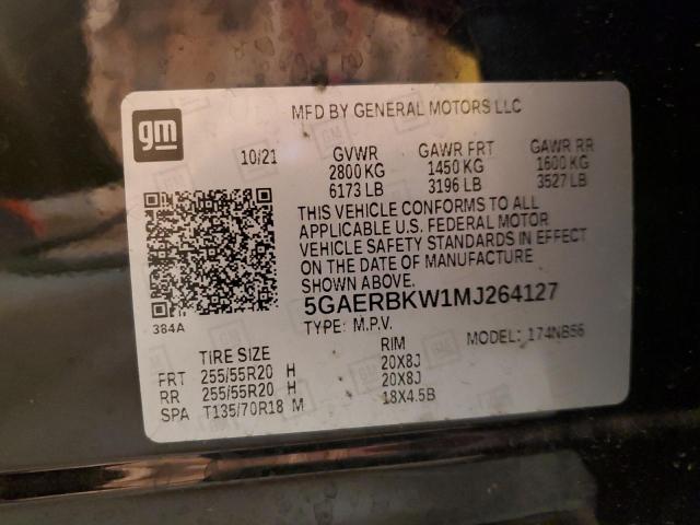 5GAERBKW1MJ264127 - 2021 BUICK ENCLAVE ESSENCE Սև լուսանկար 13