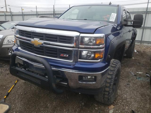 3GCUKRECXEG244244 - 2014 CHEVROLET SILVERADO K1500 LT BLUE photo 1