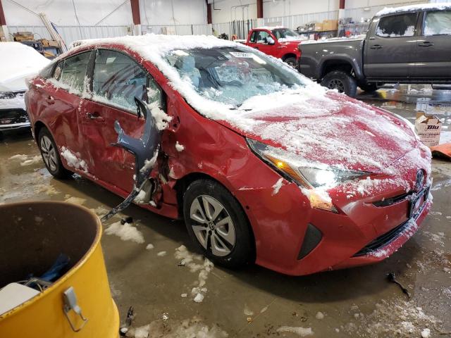 JTDKARFU6J3057243 - 2018 TOYOTA PRIUS RED photo 4