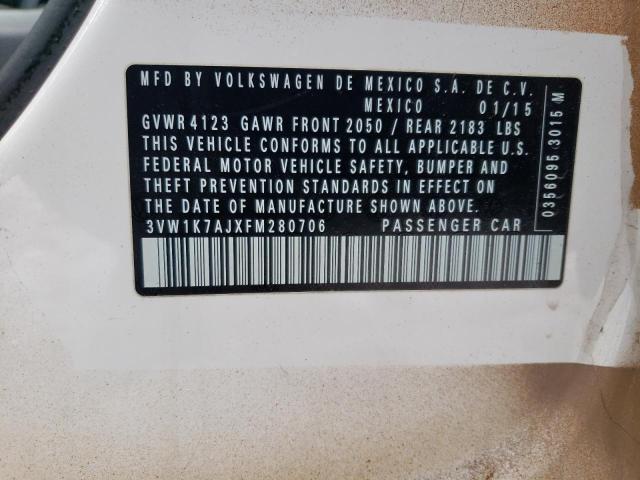 3VW1K7AJXFM280706 - 2015 VOLKSWAGEN JETTA BASE TAN photo 13