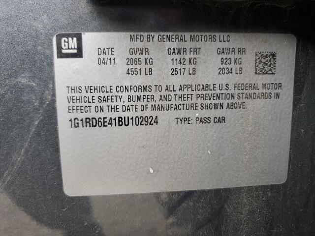 1G1RD6E41BU102924 - 2011 CHEVROLET VOLT GRAY photo 12