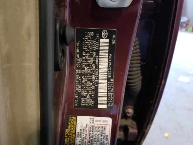 4T1BK36BX6U088064 - 2006 TOYOTA AVALON XL BURGUNDY photo 12