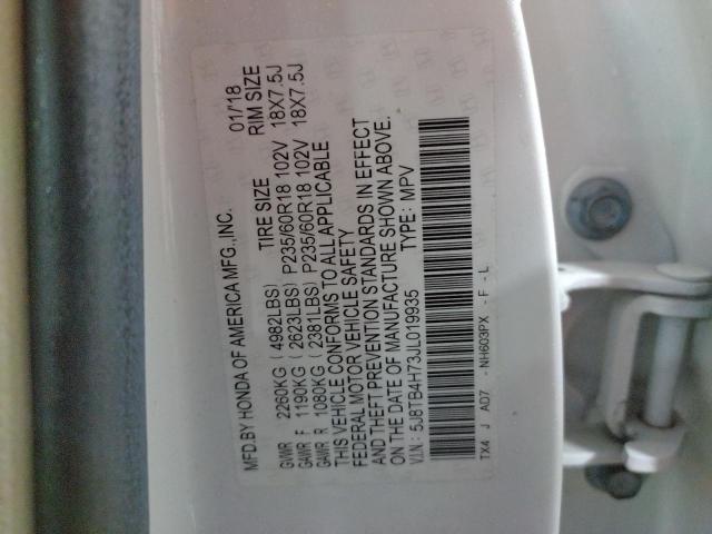 5J8TB4H73JL019935 - 2018 ACURA RDX ADVANCE Weiß Foto 13