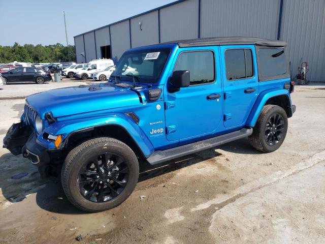 1C4JJXP62MW871893 - 2021 JEEP WRANGLER U SAHARA 4XE BLUE photo 1