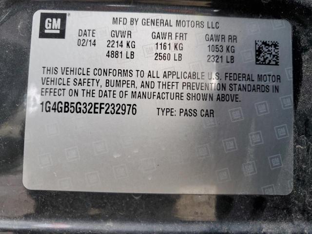 1G4GB5G32EF232976 - 2014 BUICK LACROSSE CHARCOAL photo 12