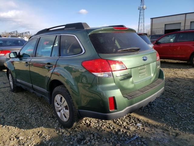 4S4BRBAC6C3302538 - 2012 SUBARU OUTBACK 2.5I GREEN photo 2