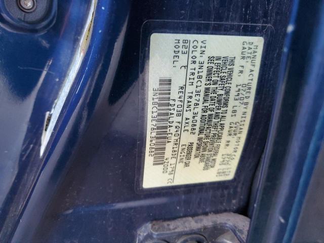 3N1BC13E78L360882 - 2008 NISSAN VERSA S BLUE photo 12