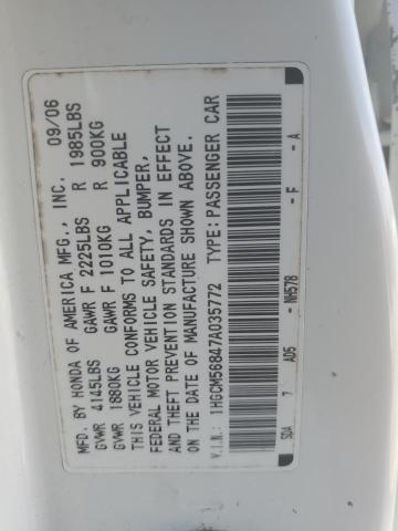 1HGCM56847A035772 - 2007 HONDA ACCORD EX WHITE photo 13