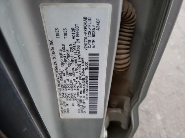 5TEHN72N84Z350858 - 2004 TOYOTA TACOMA DOUBLE CAB 银色 照片 12