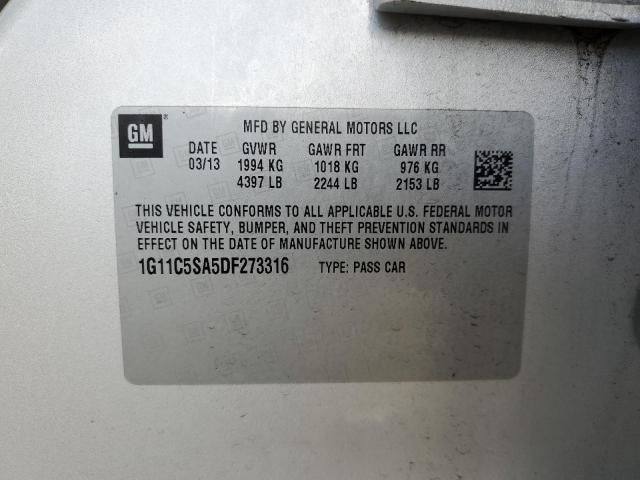 1G11C5SA5DF273316 - 2013 CHEVROLET MALIBU 1LT Gümüş foto 12