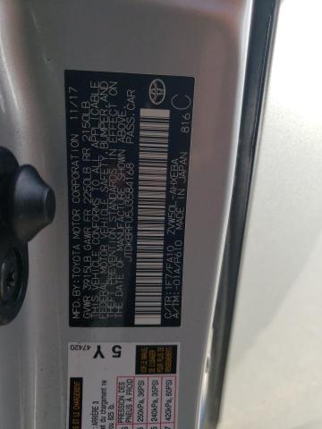 JTDKBRFU5J3584168 - 2018 TOYOTA PRIUS SILVER photo 12