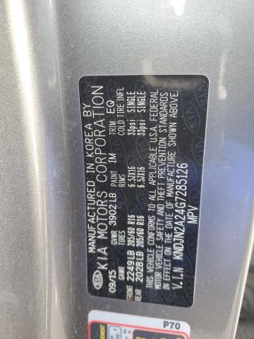 KNDJN2A24G7285126 - 2016 KIA SOUL GRAY photo 13