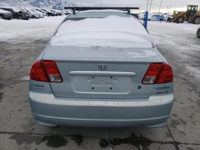 JHMES95634S016493 - 2004 HONDA CIVIC HYBRID BLUE photo 6